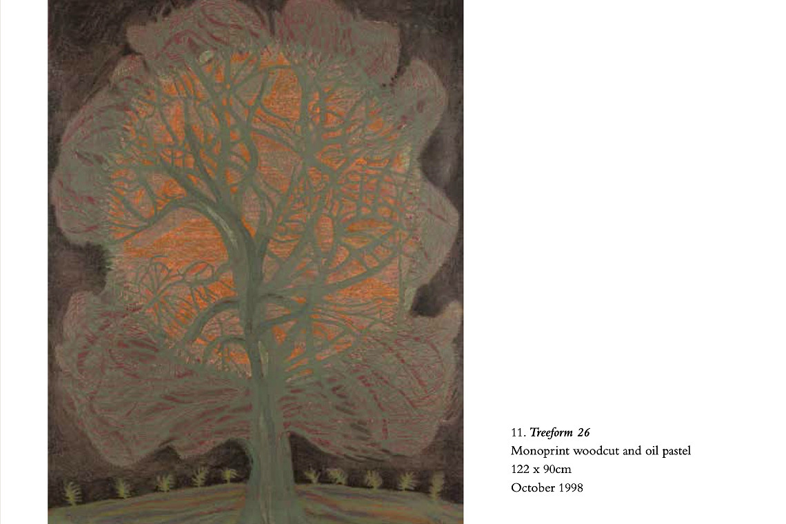 Treeform 26 Monoprint woodcut and oil pastel 122 x 90cm October 1998