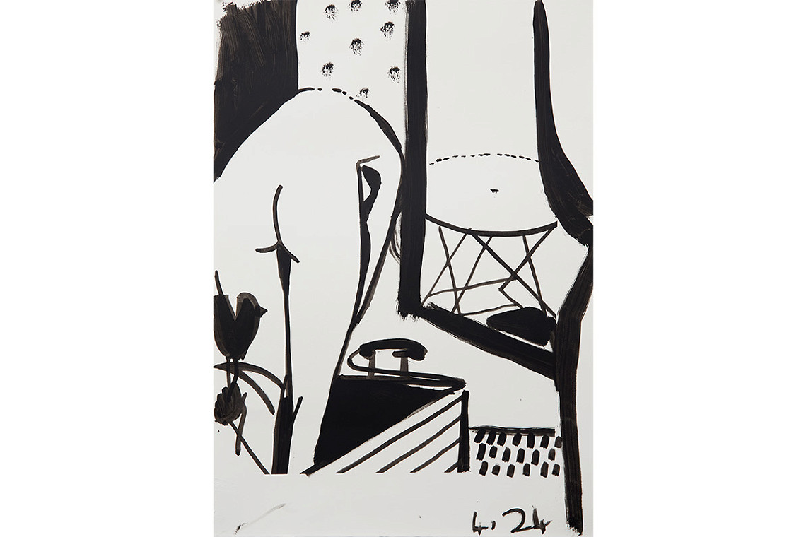 FOMO IN PARIS I, 2024, Oil on paper (unframed), 70 x 50cm
