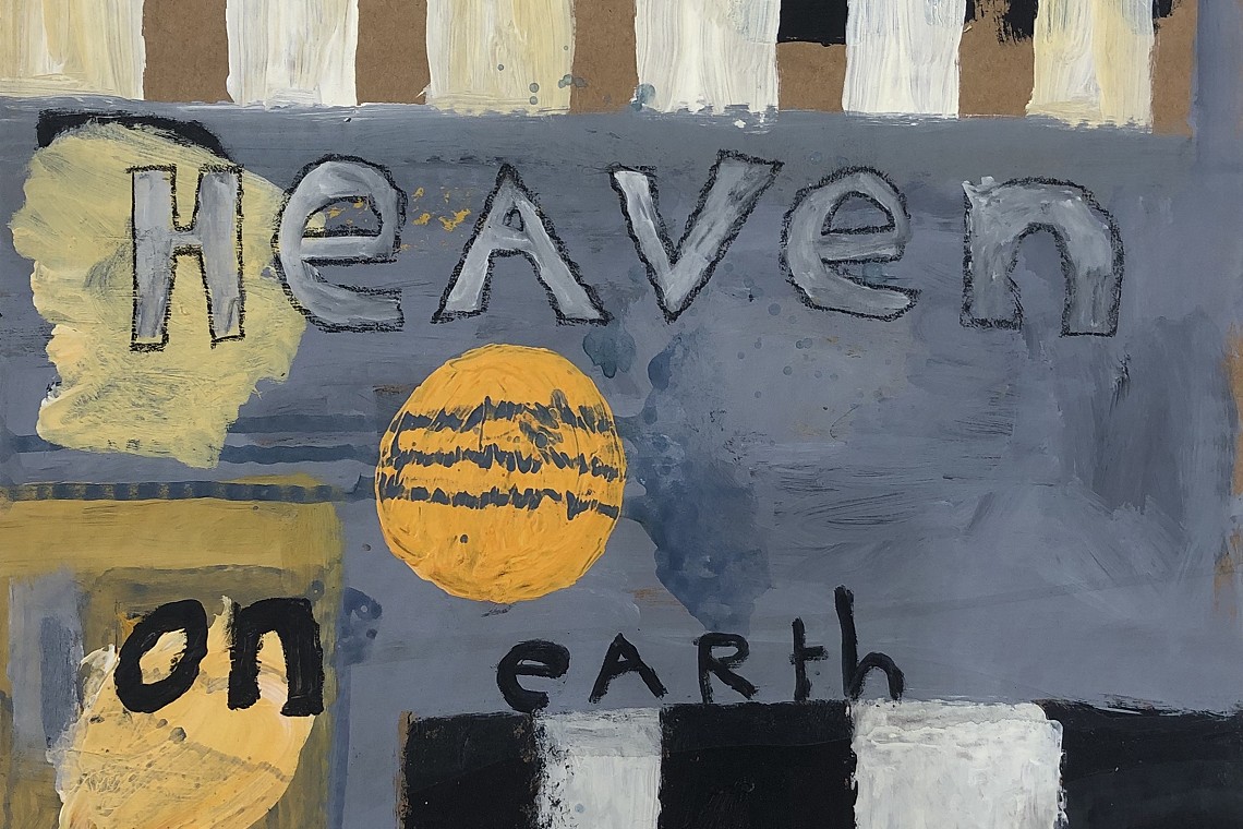 Heaven on Earth, 2016. Mixed media on cardboard. 33 x 33 cm