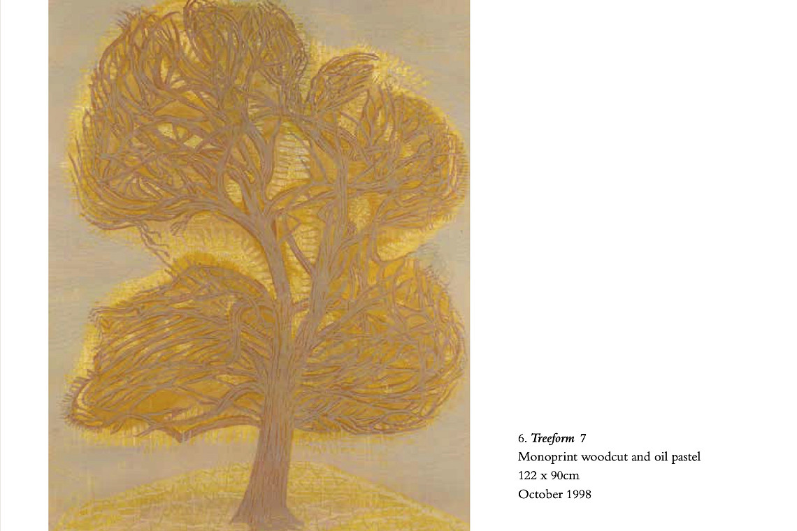 Treeform 7 Monoprint woodcut and oil pastel 122 x 90cm October 1998