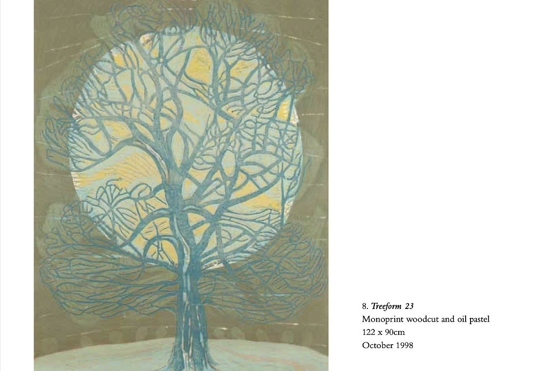 Treeform 23 Monoprint woodcut and oil pastel 122 x 90cm October 1998