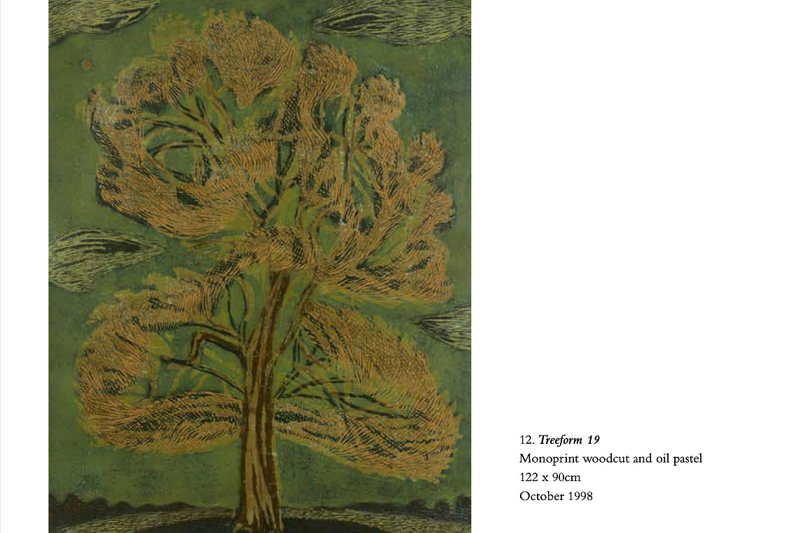 Treeform 19 Monoprint woodcut and oil pastel 122 x 90cm October 1998