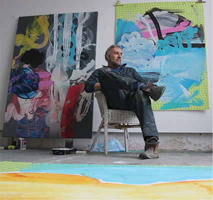 Artist in his studio, 2019